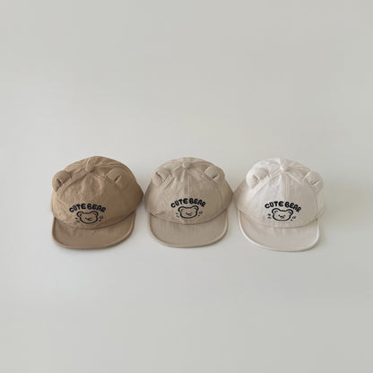 🅽🅴🆆 [4color / one size] ナチュラル刺繍ベアベビーキャップ