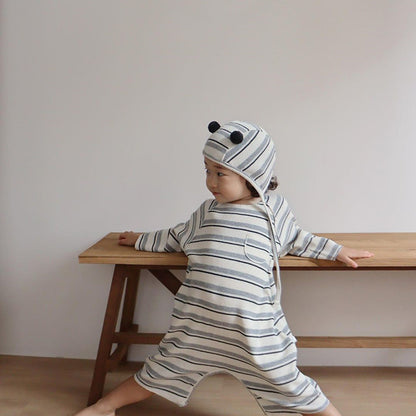 フレンチボーダー長袖ロンパース(2color)