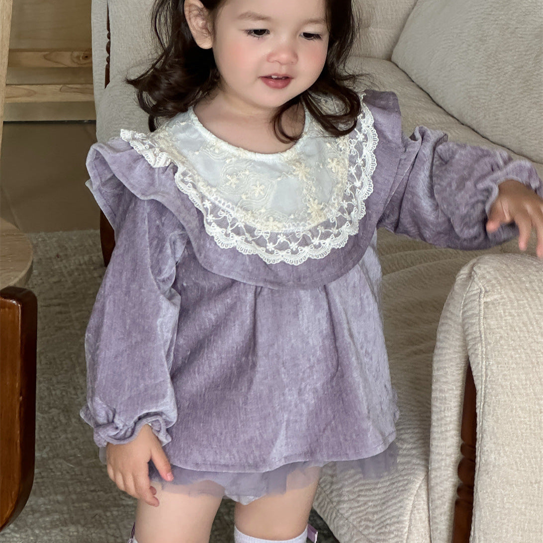 🅽🅴🆆 ベビーベロアワンピロンパース(2color)