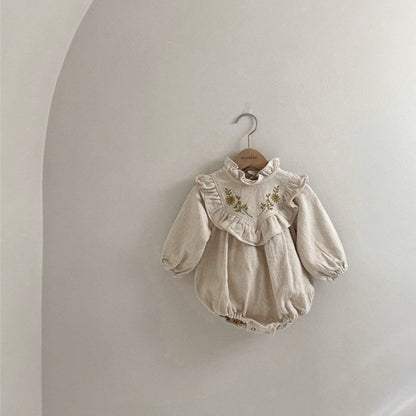 ナチュラルカントリー刺繍ロンパース(2color)