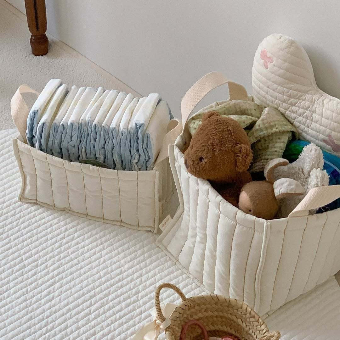 ナチュラルキルティングベビーバスケット(2size)