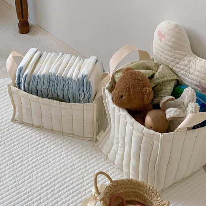 ナチュラルキルティングベビーバスケット(2size)