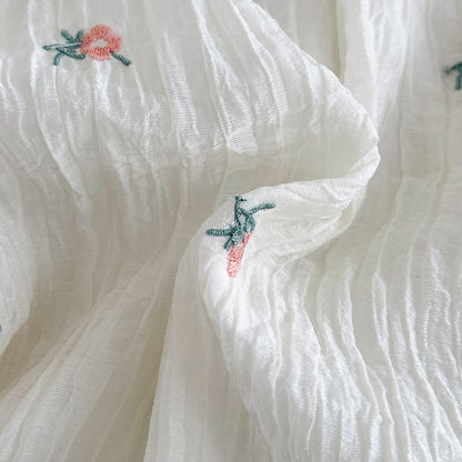 くしゅくしゅお花刺繍ロンパース