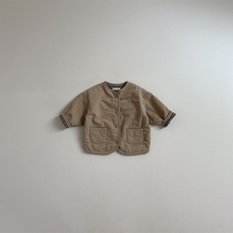 リバーシブルコットンベビーコート(2color)