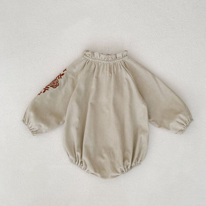 カントリースリーブ刺繍ロンパース(2color)