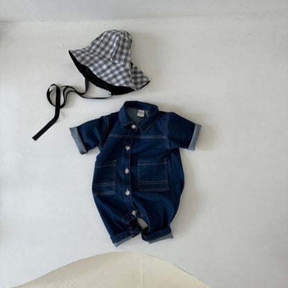 ワイドデニムジャンプスーツ