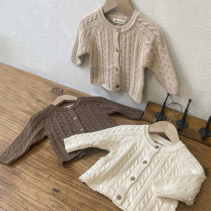 縄編みショコラニットカーディガン(3color)