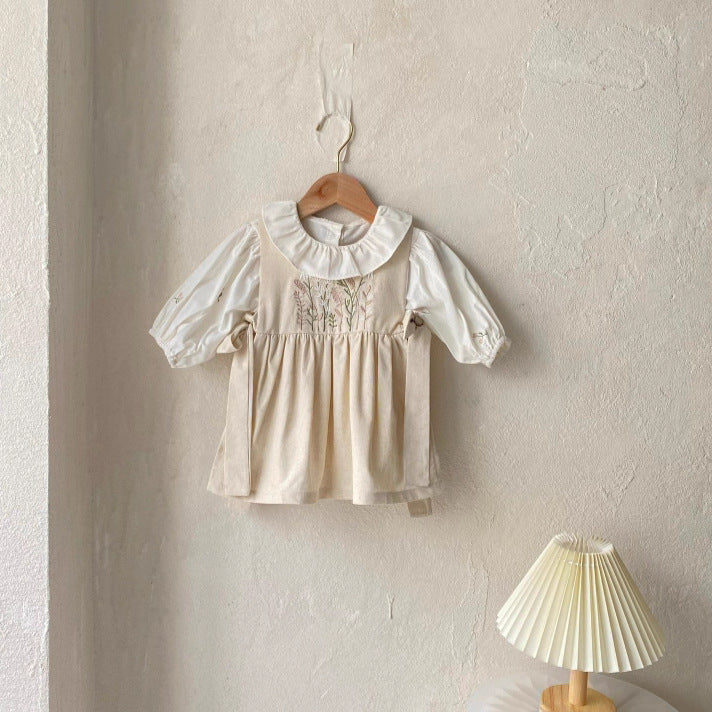 サイドリボンエプロンワンピース