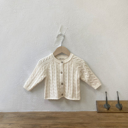 縄編みショコラニットカーディガン(3color)