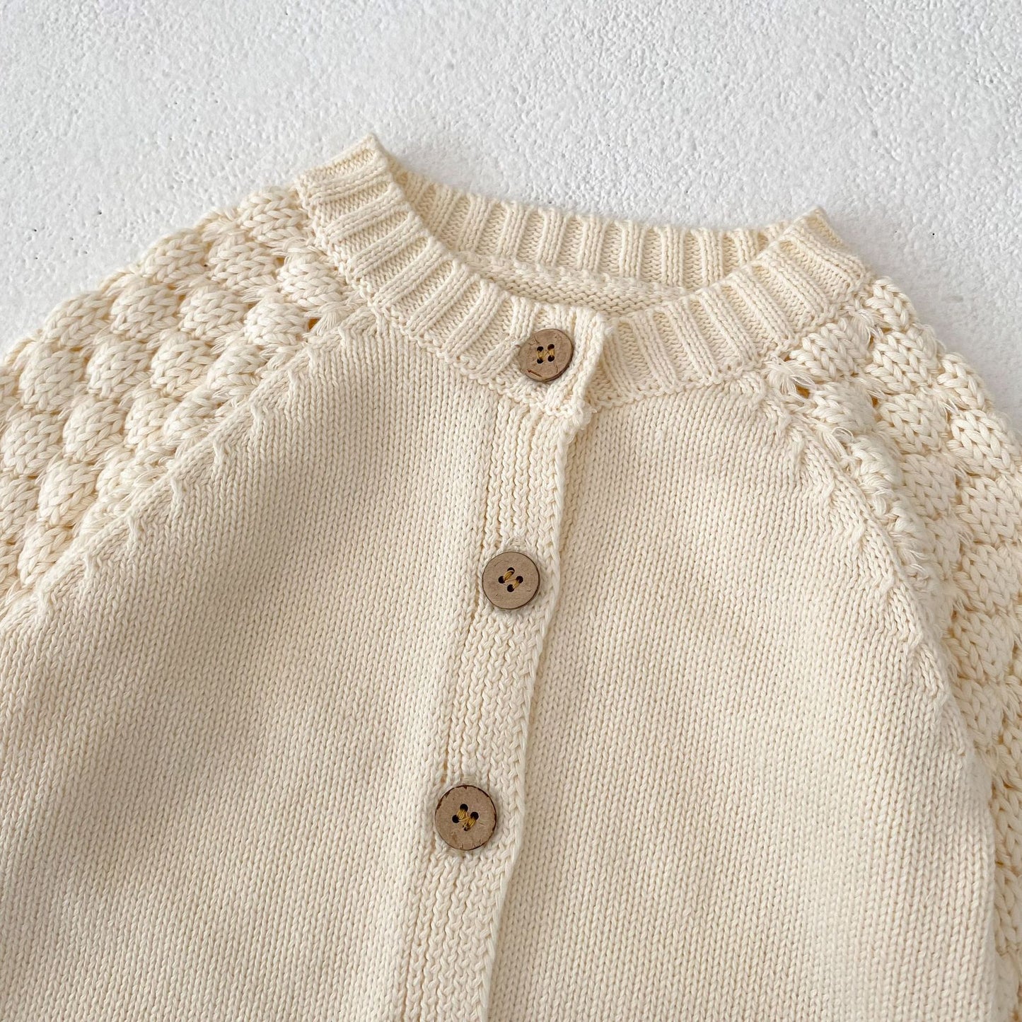 ポコポコスリーブニットカーディガン(2color)