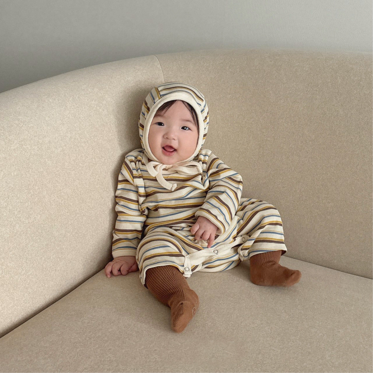 デザインボーダーロンパース(2color)