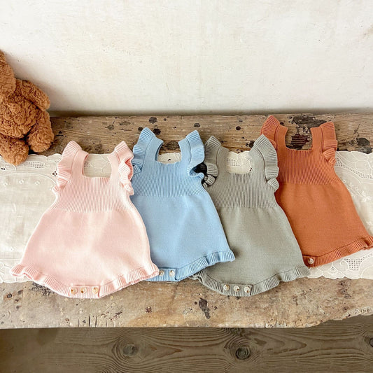 シンプルフリルベビーサロペット(4color)