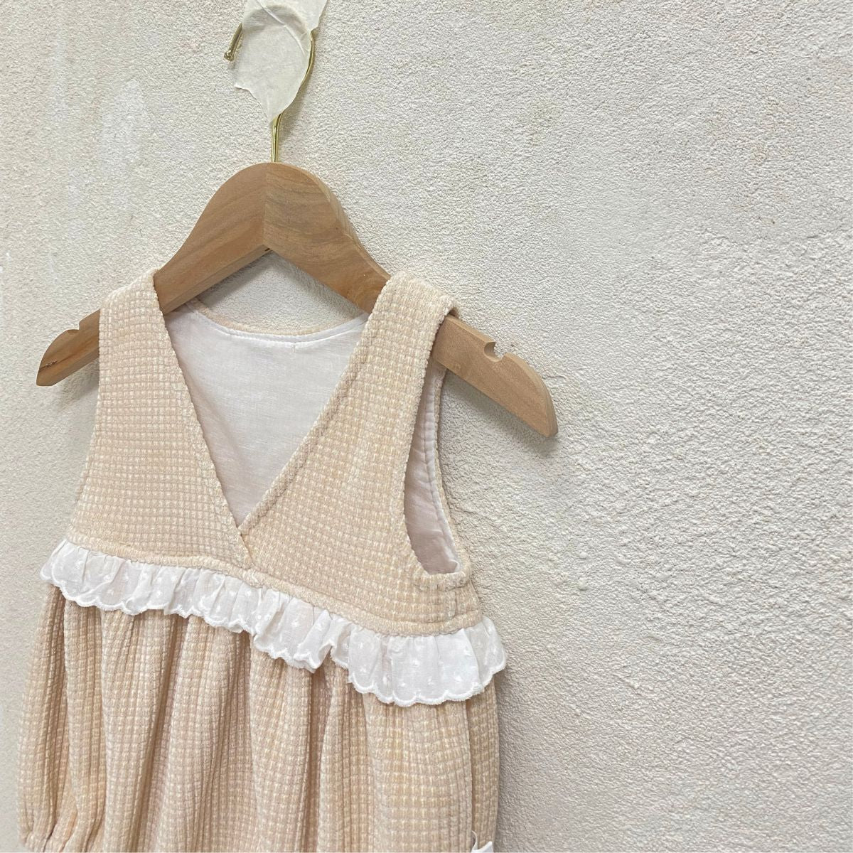 ワッフルコーデュロイベビーロンパース(2color)