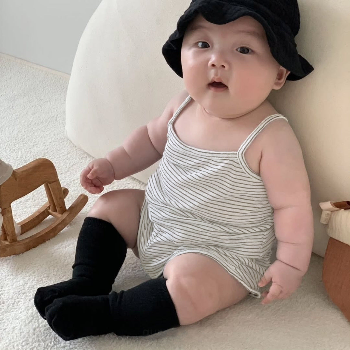 🅽🅴🆆 [2color / 66-90] ベビーキャミボーダーセットアップ