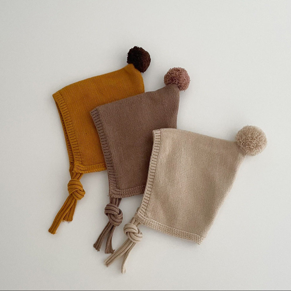 とんがりボンボンニットボンネット(10color)