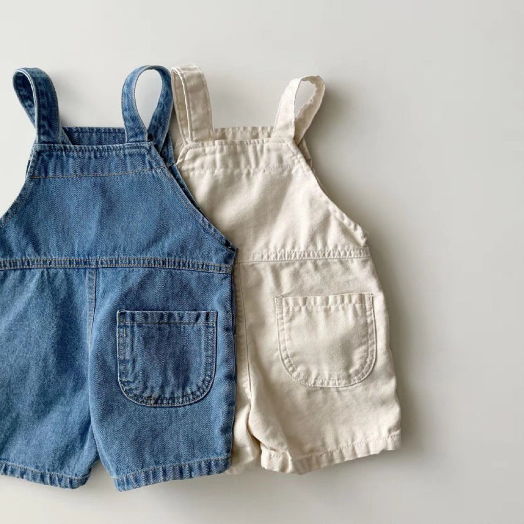 ハーフデニムパンツサロペット(2color)