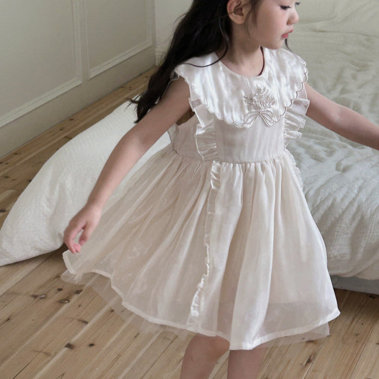 フリルシフォンノースリーブワンピース