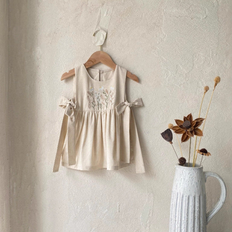 サイドリボンエプロンワンピース