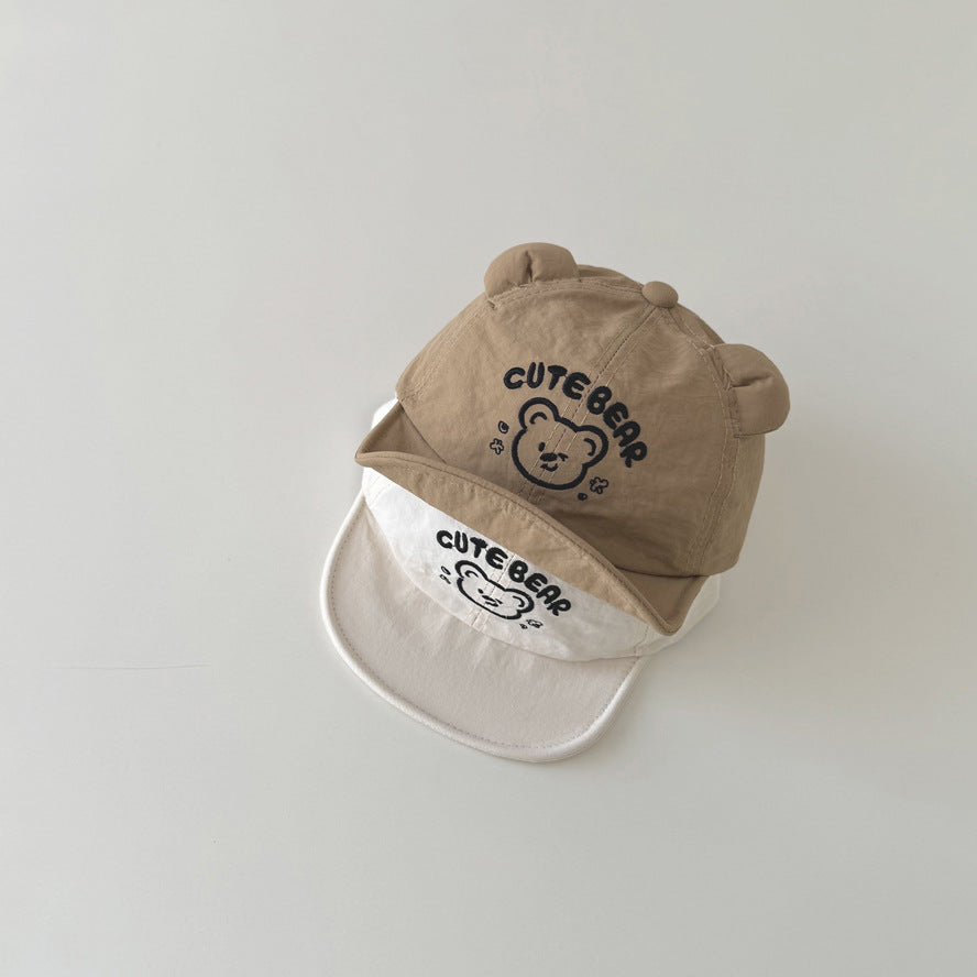 🅽🅴🆆 [4color / one size] ナチュラル刺繍ベアベビーキャップ