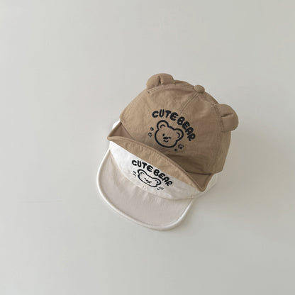 🅽🅴🆆 [4color / one size] ナチュラル刺繍ベアベビーキャップ