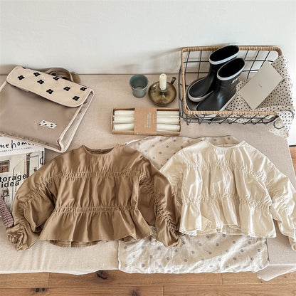 シャーリングガールブラウス(2color)