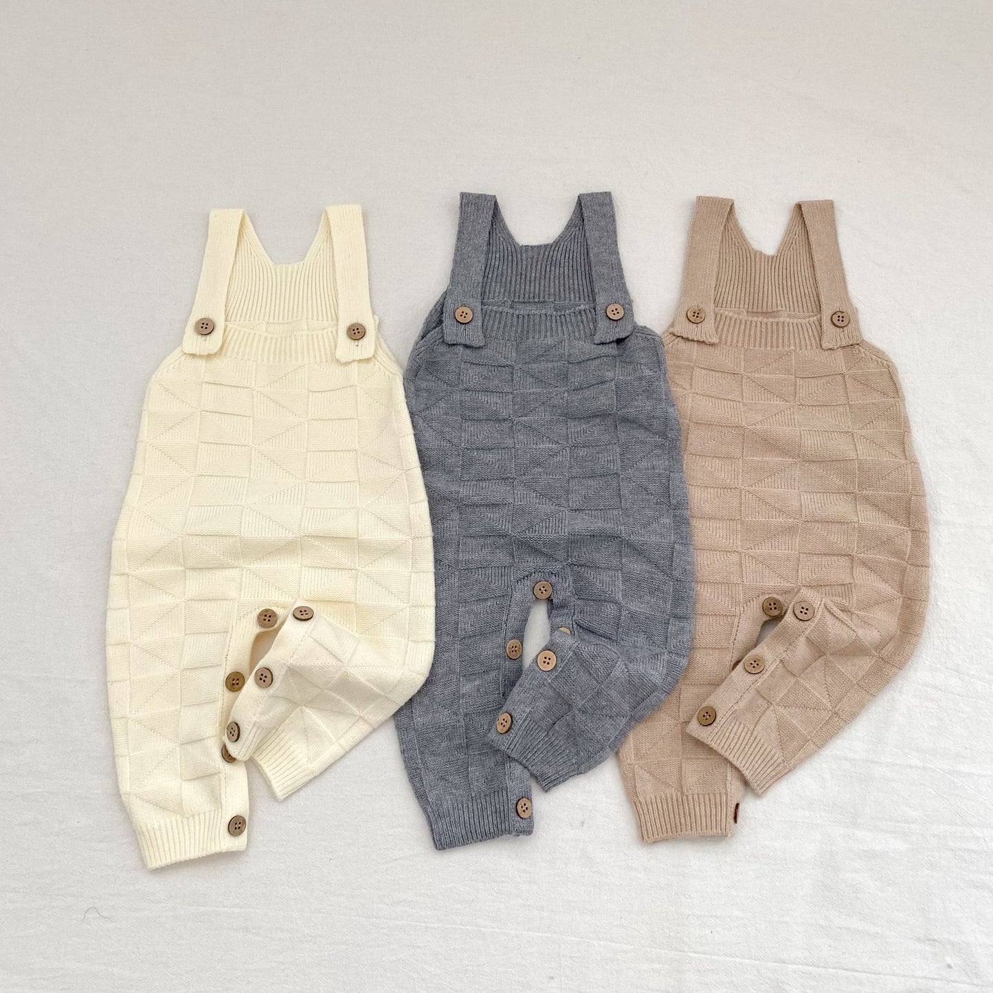 ベビーサロペットロングニット(3color)