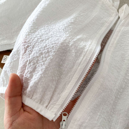 ベビークマ耳フードジッパーカーディガン