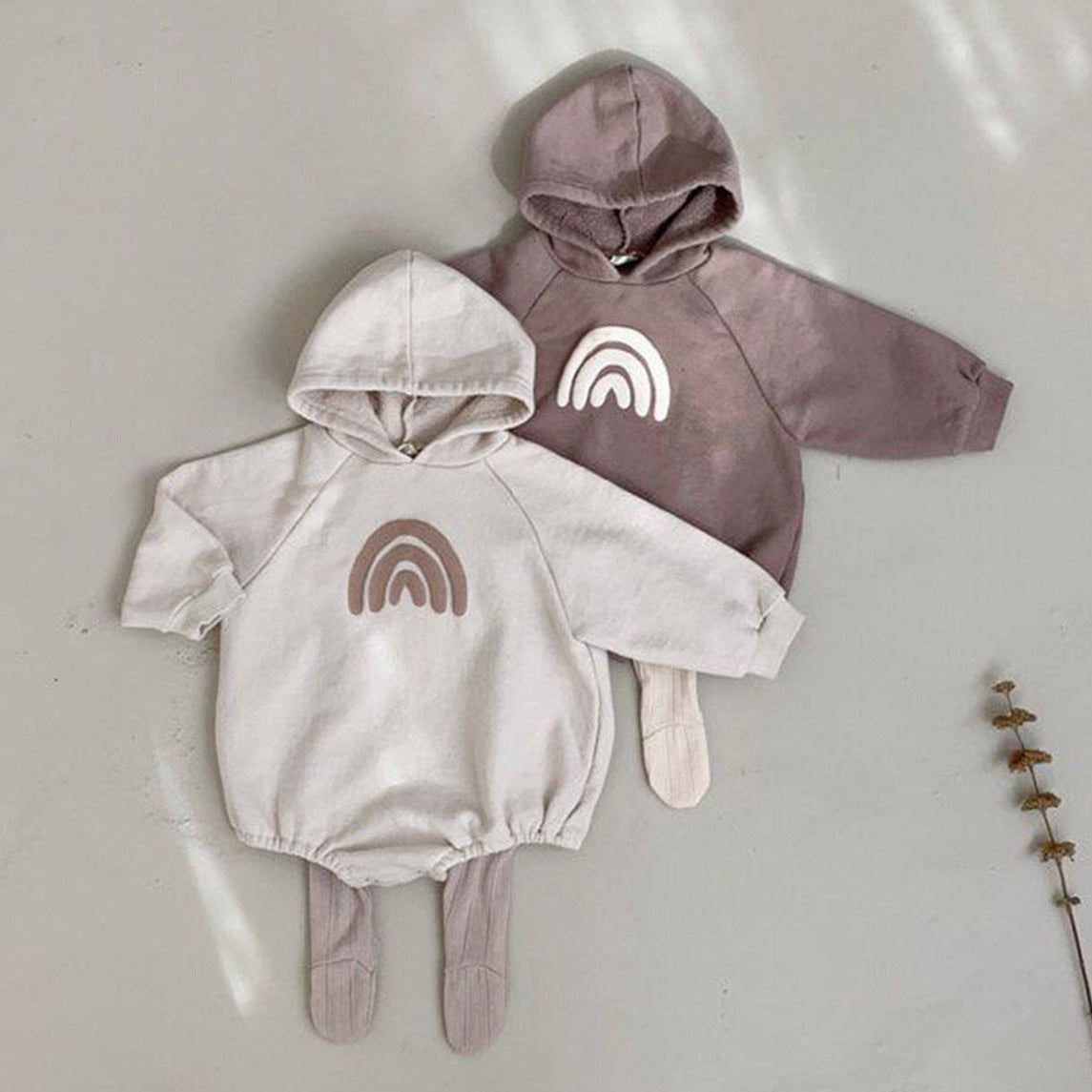 レインボーフードロンパース(2color)