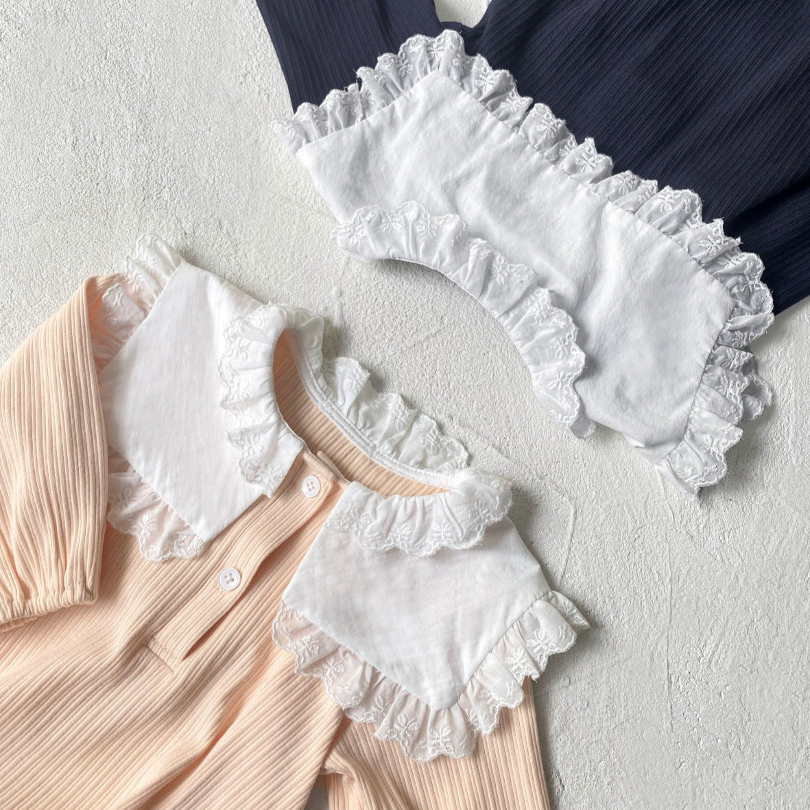 ダブルレースカラーリブロンパース(2color)