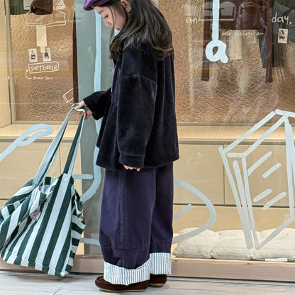 [2color / 80-130] ストレートワイドパンツ