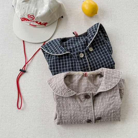 🅽🅴🆆 [2color / 80-130] チェックシャツラペルカーディガン