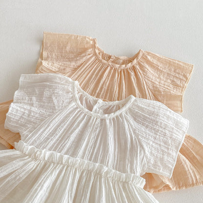 ラウンドネックプリンセスロンパース(2color)