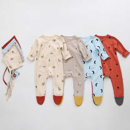 北欧バイカラーベビーロンパースセット(3color)