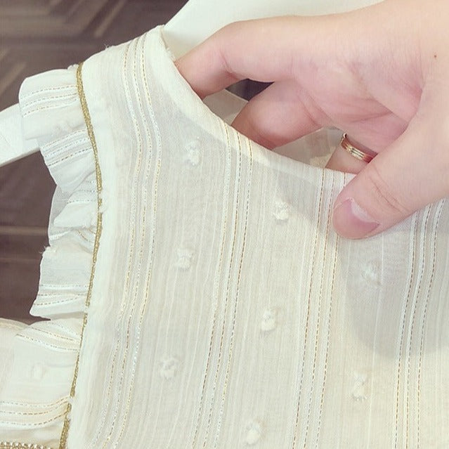 ［再販売］ノースリーブフリルレースドレス