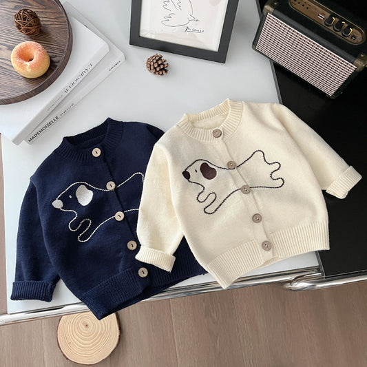 ステッチドッグニットカーディガン(2color)