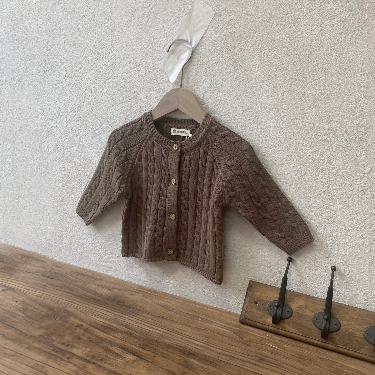 縄編みショコラニットカーディガン(3color)