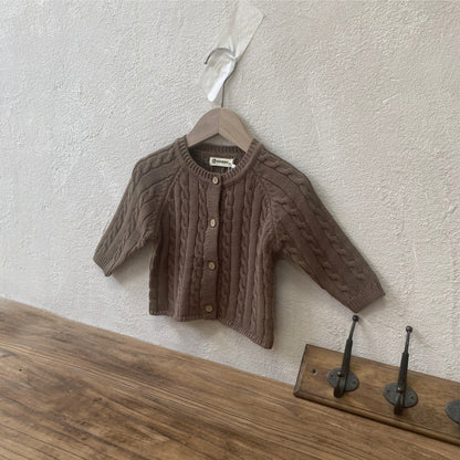 縄編みショコラニットカーディガン(3color)
