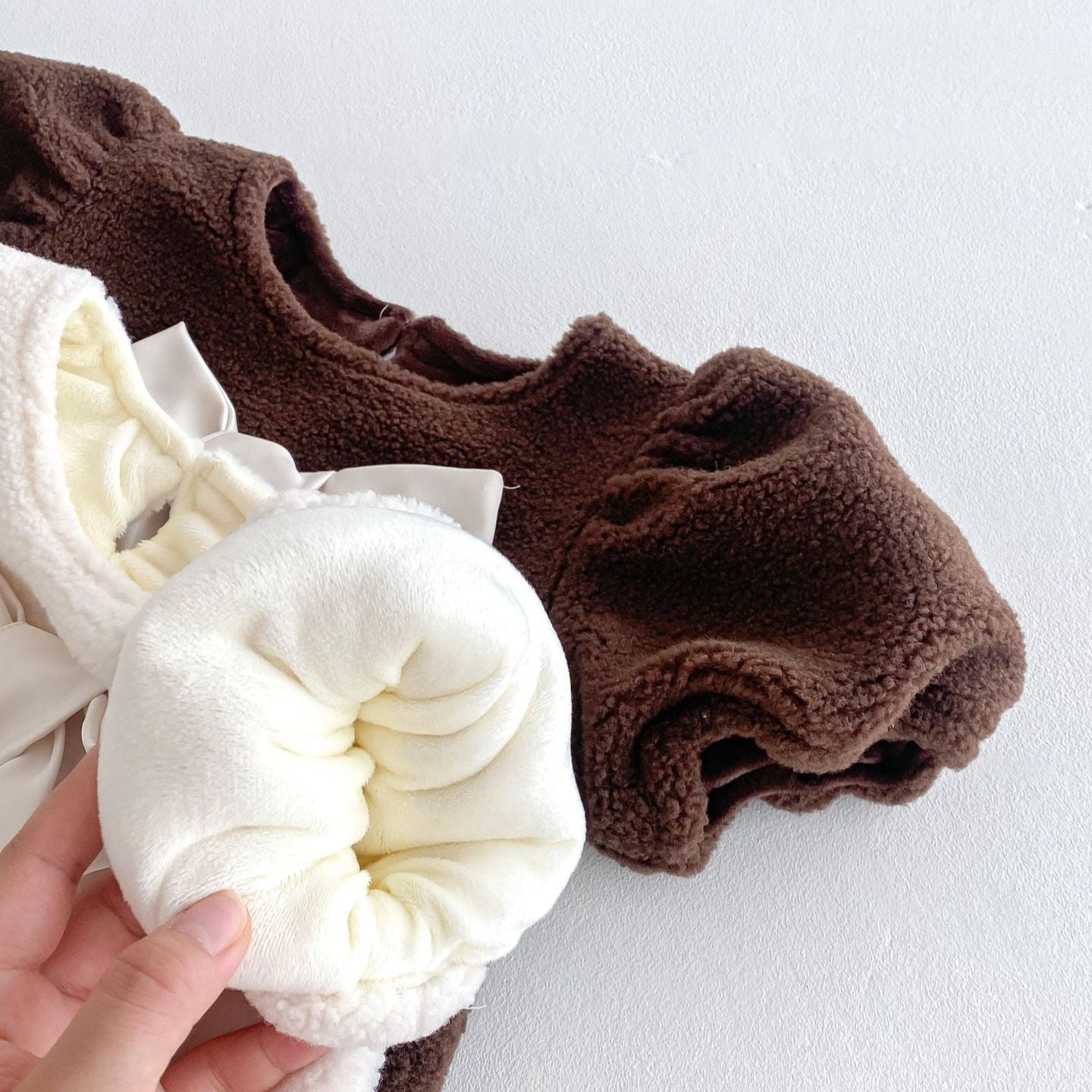 🅽🅴🆆 ビックリボンもこもこワンピース(2color)