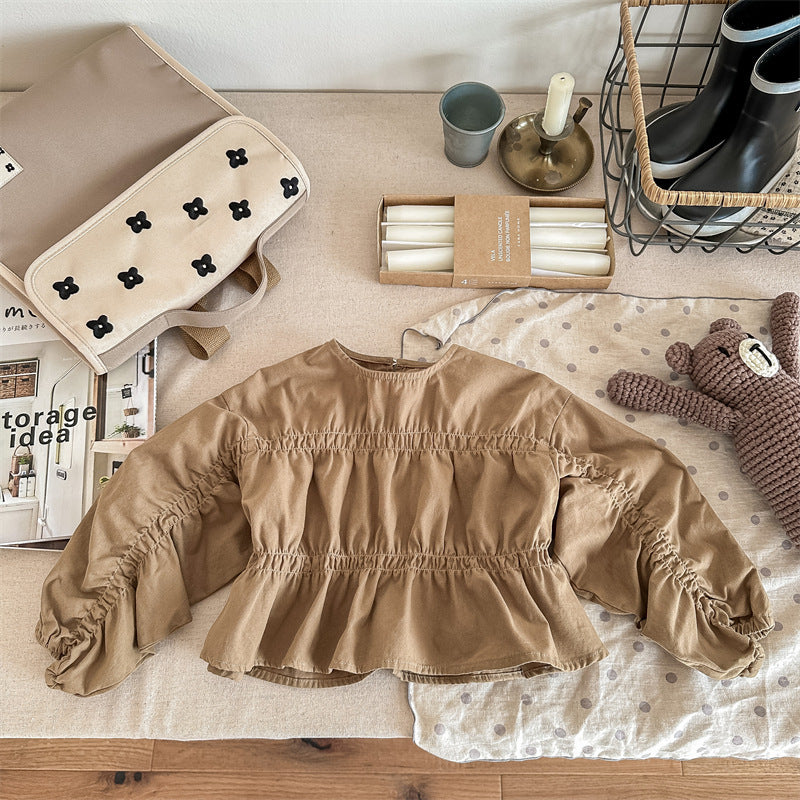 シャーリングガールブラウス(2color)