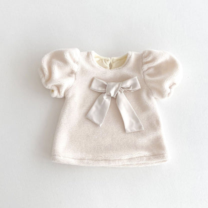 🅽🅴🆆 ビックリボンもこもこワンピース(2color)