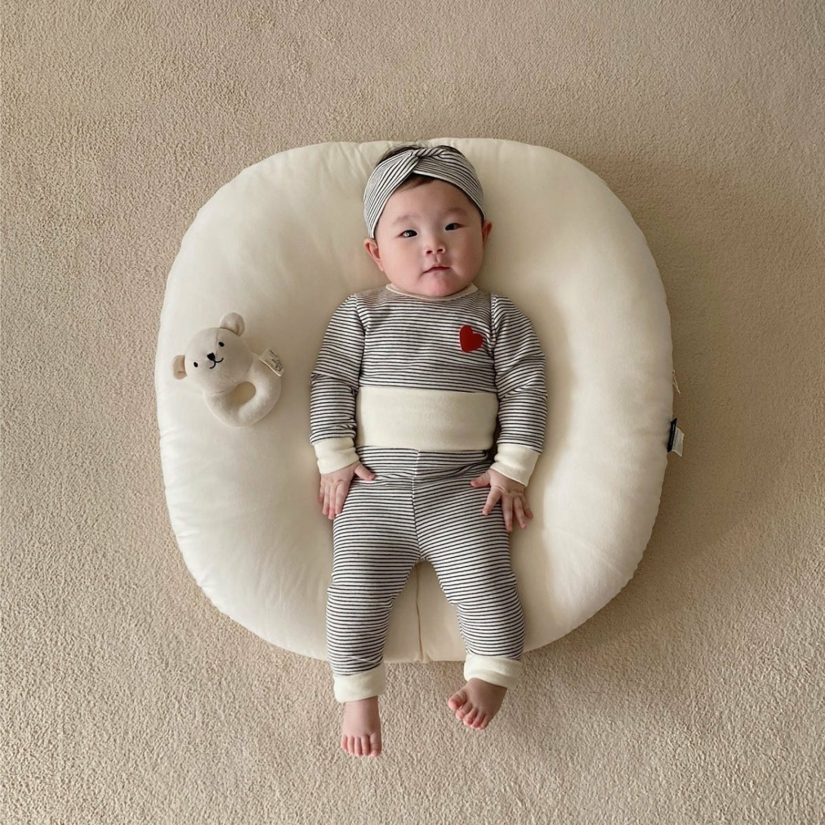 ナチュラルベビールームウェア3点セット(2color)