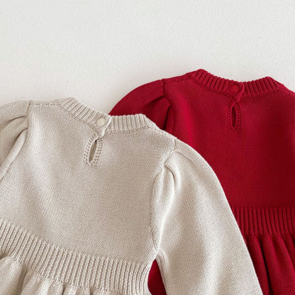 ブーケ刺繍ニットワンピース(2color)