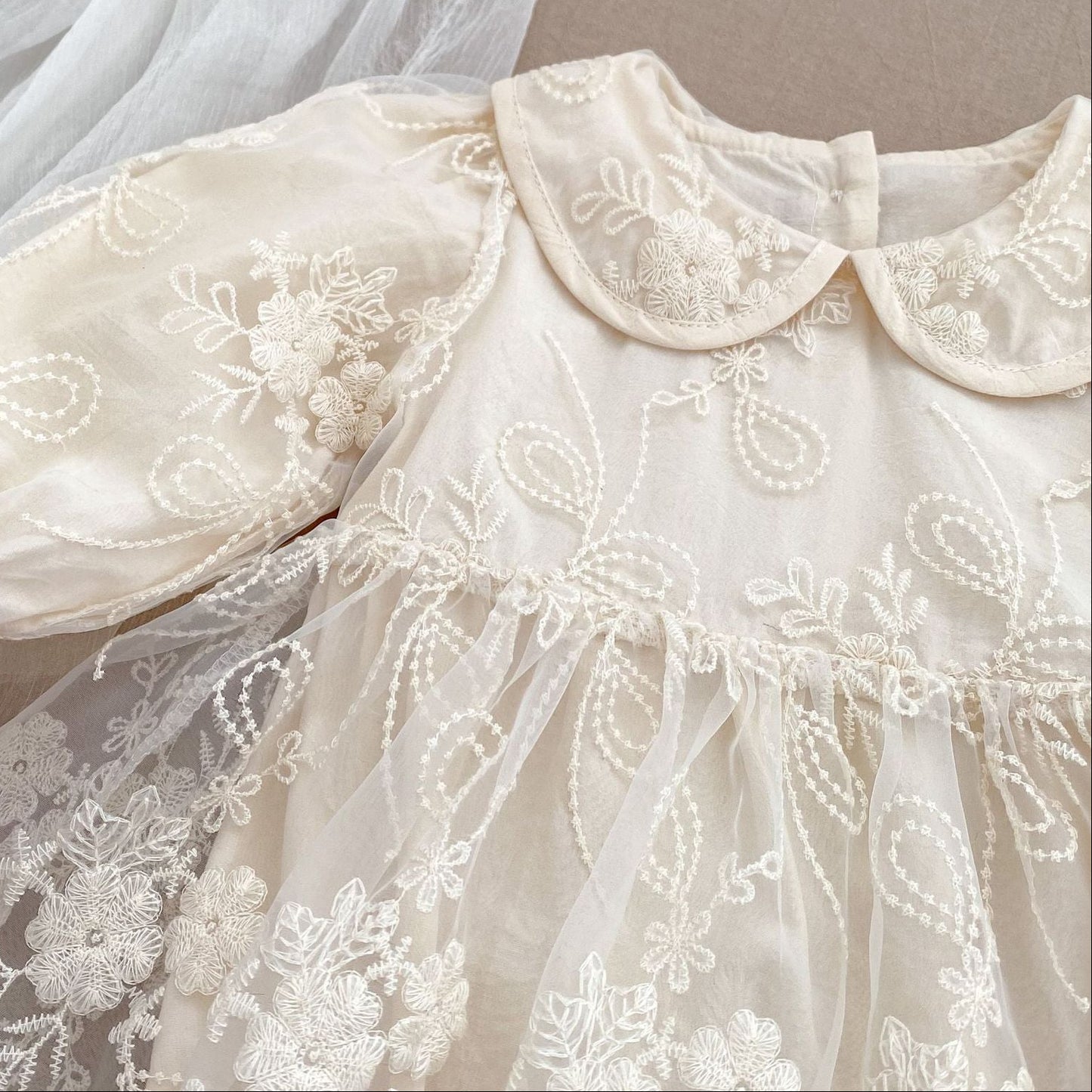 🅽🅴🆆 デザイン刺繍レースドレスロンパース