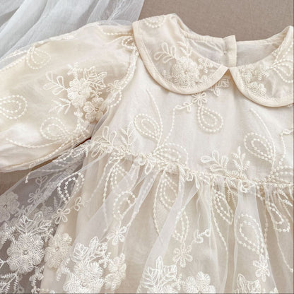 🅽🅴🆆 デザイン刺繍レースドレスロンパース