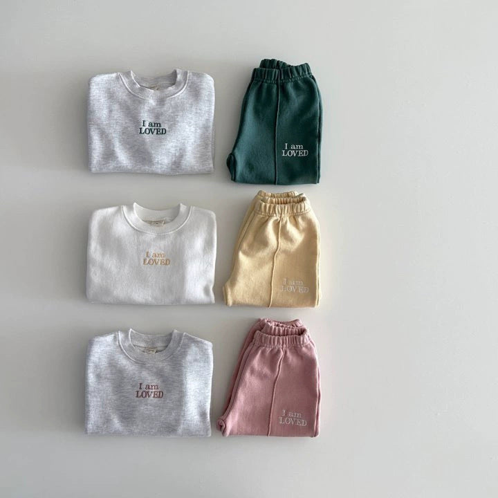 英字バイカラースウェットセットアップ(9color)