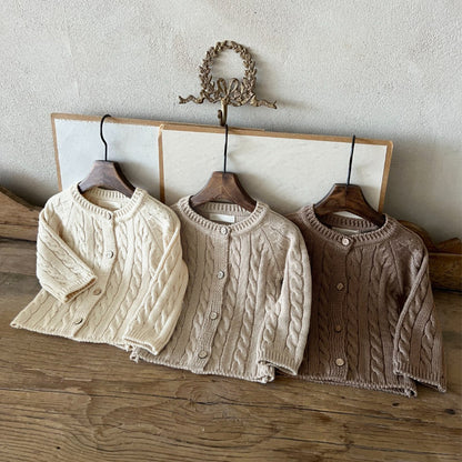 縄編みショコラニットカーディガン(3color)