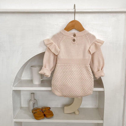 ベビークロッシェフラワーロンパース