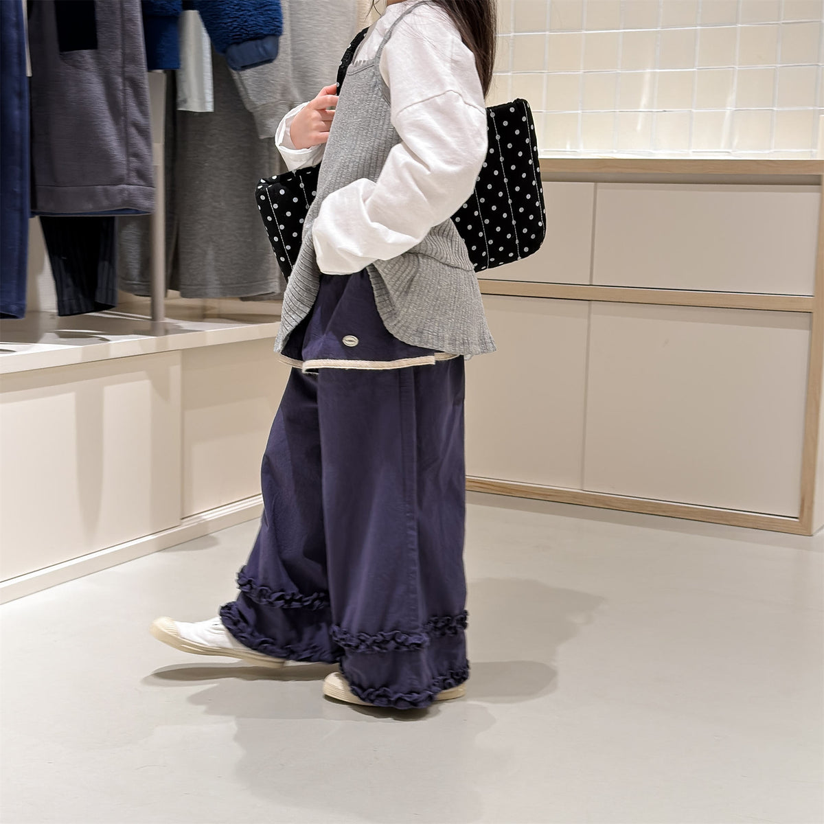 🅽🅴🆆 [2color / 80-130] レイヤードワイドレッグパンツ