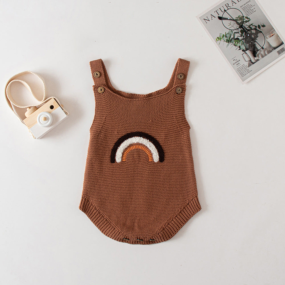 レインボーベビーニットサロペット(3color)