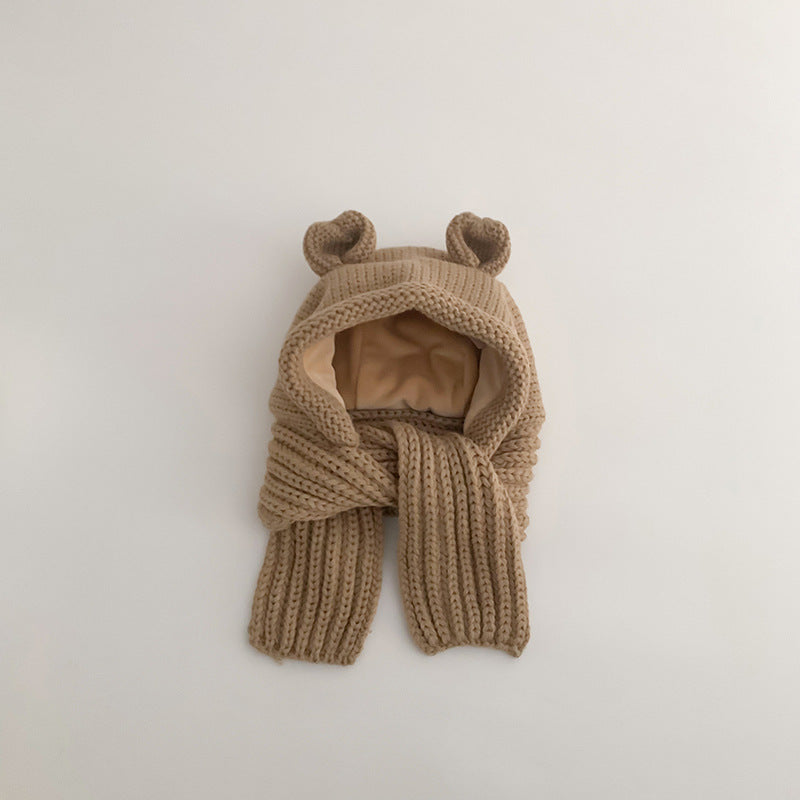 🅽🅴🆆 くま耳ニットフードマフラー(4color)